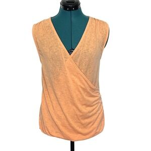 Athleta Shirt Womens Small‎ Peach Breezy Wrap Tank Sleeveless Lightweight